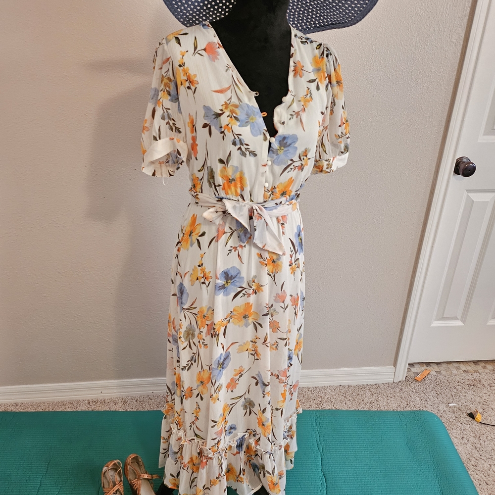 Calvin Klein White Floral Maxi Dress